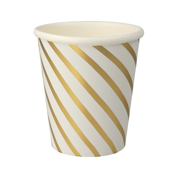 Papierowe jednorazowe kubki zestaw 8 szt. Gold Swirl – Meri Meri