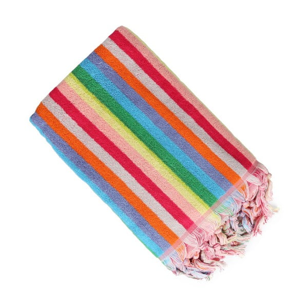 Kolorowy ręcznik plażowy z bawełny Havlu, 70x140
