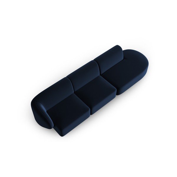 Niebieska aksamitna sofa lewostronna 311 cm Paolo – Milo Casa-image-1
