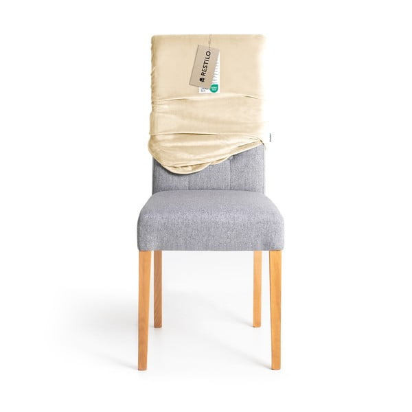 Beżowe elastyczne pokrowce na krzesło zestaw 4 szt. 48 cm Sento – Restilo-image-4