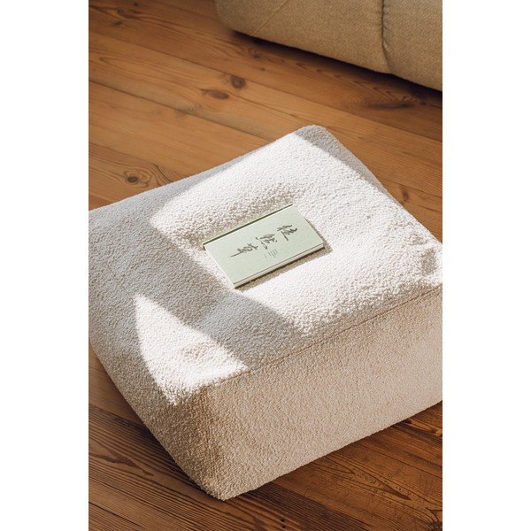 Beżowy puf z materiału bouclé Keno – noo.ma-image-3