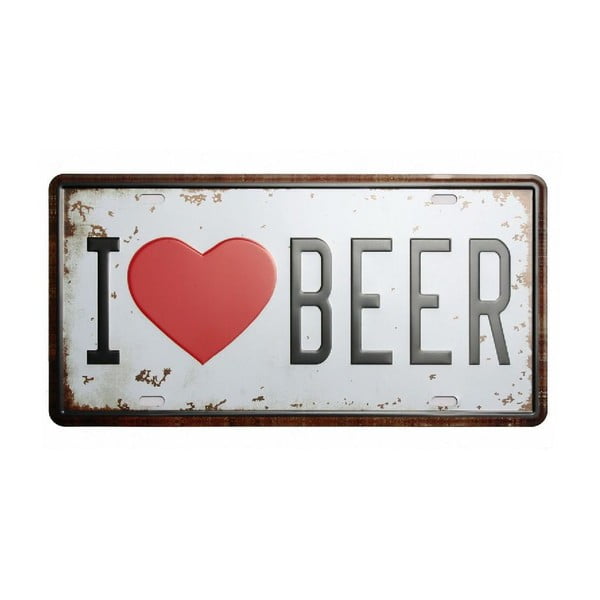 Tablica I Love Beer, 15x30 cm