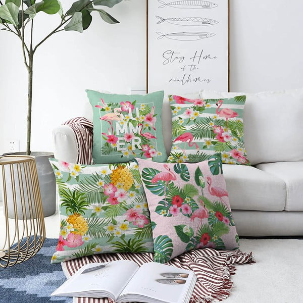 Zestaw 4 poszewek na poduszki Minimalist Cushion Covers Summer Vibes, 55x55 cm