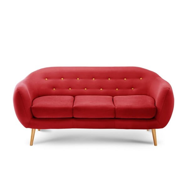 Czerwona sofa 3-osobowa Scandi by Stella Cadente Maison Constellation