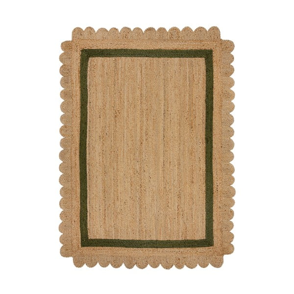 Ciemnozielono-naturalny kolorze dywan z juty tkany ręcznie 160x230 cm Grace Green – Flair Rugs