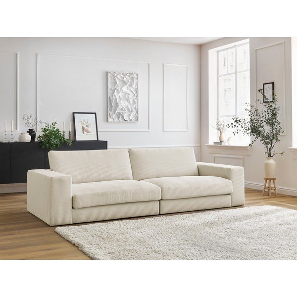 Beżowa sztruksowa sofa 274 cm Leonard – Bobochic Paris-image-1