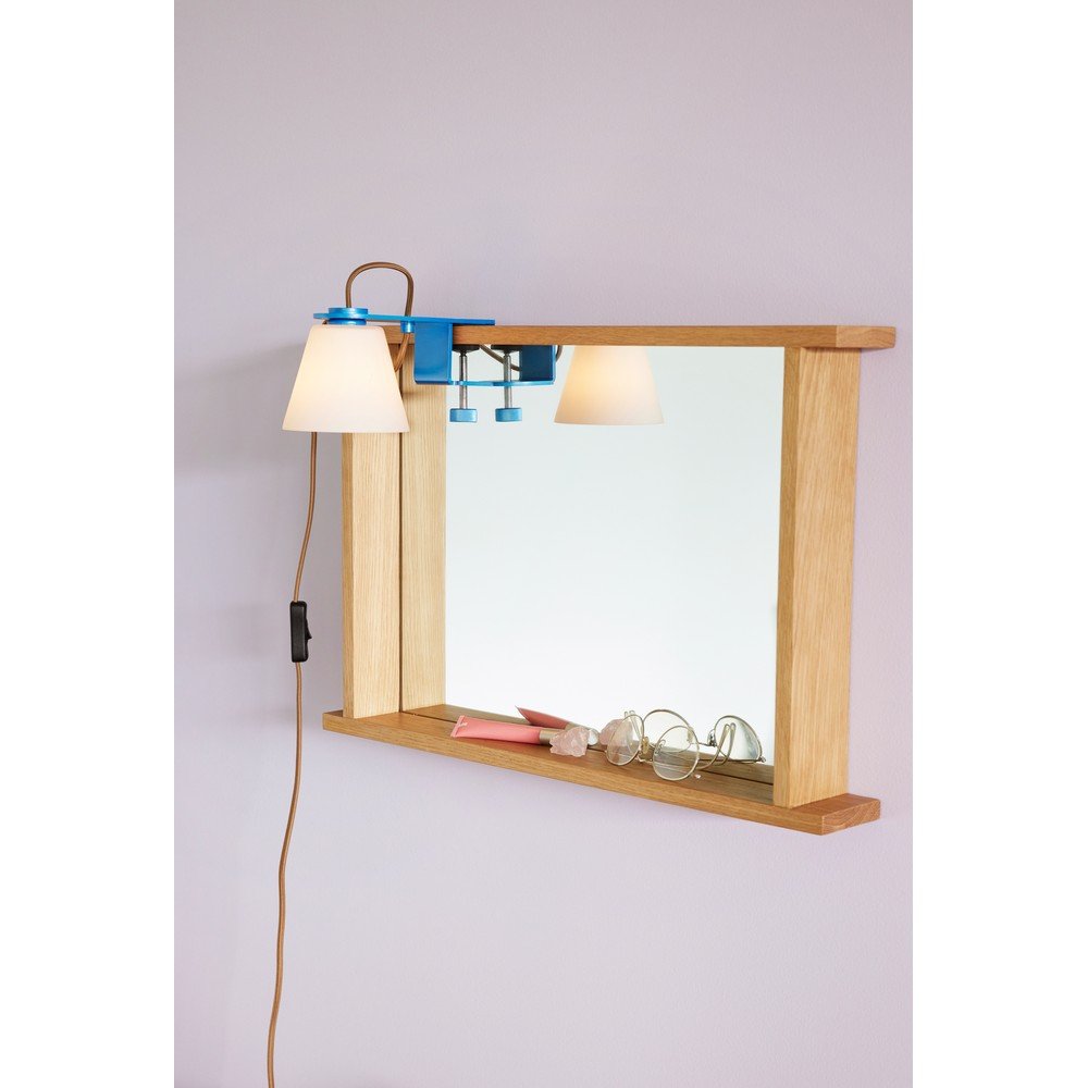 Niebieska lampa stołowa ze szklanym kloszem (wysokość 23 cm) Lure – Hübsch (zdjęcie 4)
