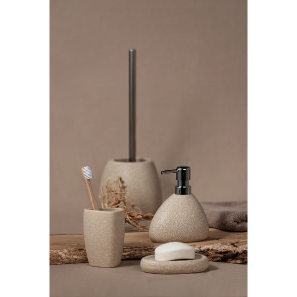 Beżowa ceramiczna szczotka do WC Wenko Pion-image-1