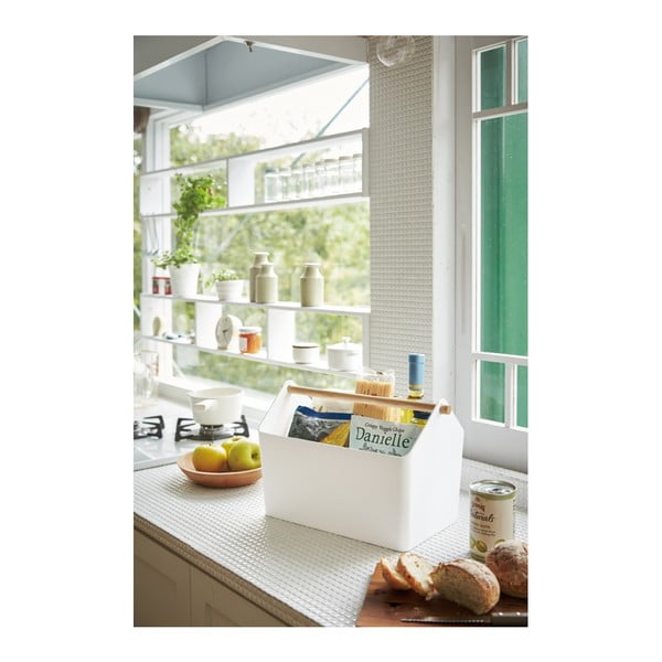 Biały/w naturalnym kolorze plastikowy pojemnik 21x37x24 cm Favori – YAMAZAKI-image-2