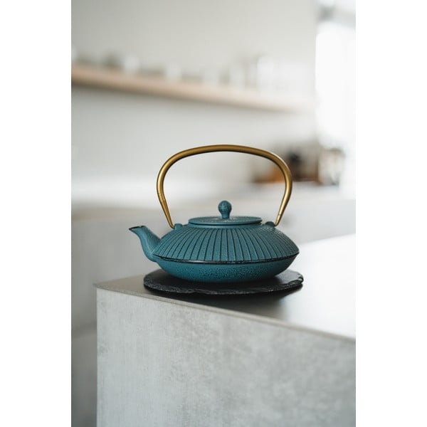 Niebieski żeliwny dzbanek do herbaty 1,1 l Linhai – Bredemeijer-image-1