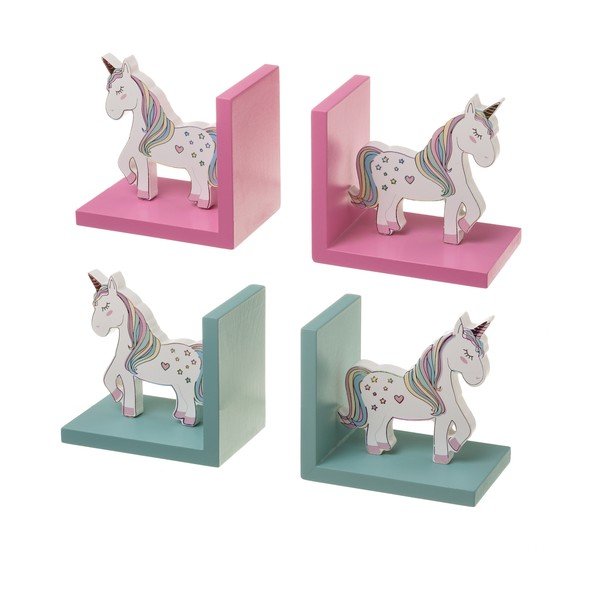 Zestaw 4 podpórek do książek w kształcie jednorożca Unimasa