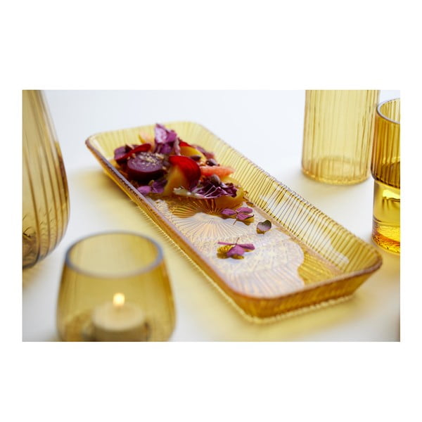 Pomarańczowy szklany półmisek 14x38 cm Kusintha – Bitz-image-4