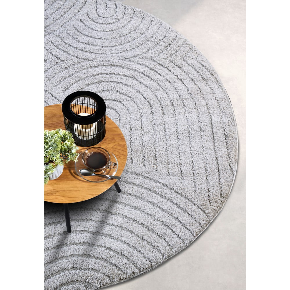 Jasnoszary okrągły dywan ø 200 cm Panglao New York Light Grey – Elle Decoration (zdjęcie 5)