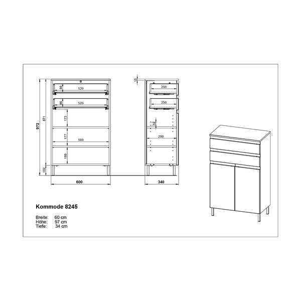 Biała szafka łazienkowa 60x97 cm Salinas – Germania-image-4