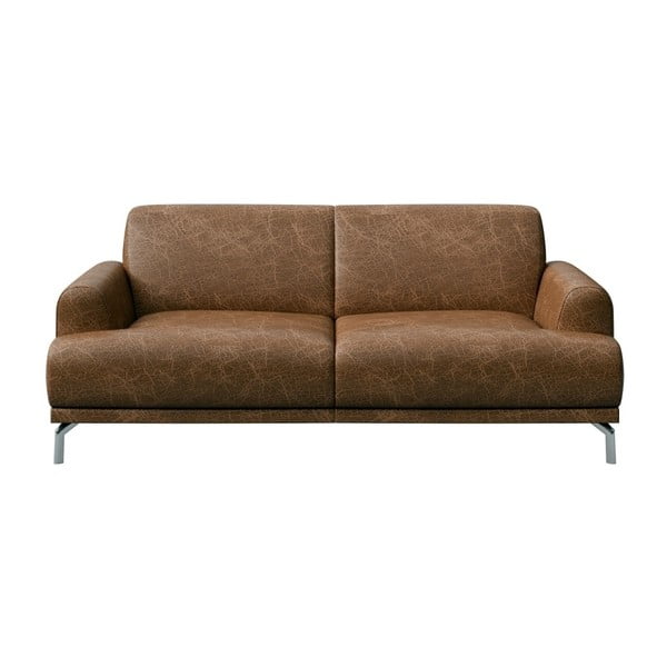 Brązowa sofa skórzana MESONICA Puzo, 170 cm