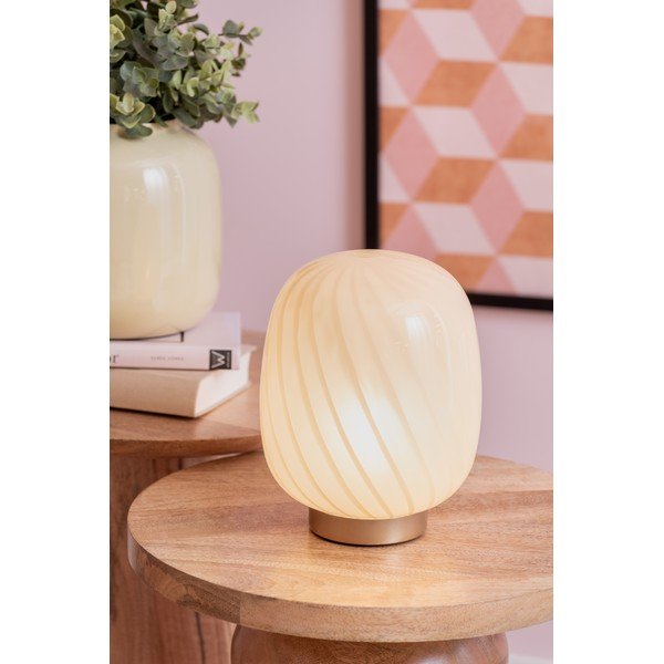 Jasnożółta lampa stołowa ze szklanym kloszem (wysokość 20 cm) Summer Globe – Leitmotiv-image-1