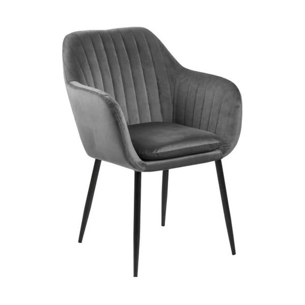 Jasnoszare krzesło z metalowymi nogami Bonami Essentials Emilia