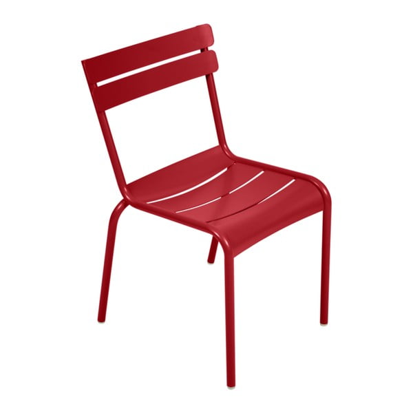 Czerwone krzesło ogrodowe Fermob Luxembourg