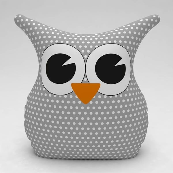 Szara poduszkak Owl Dots