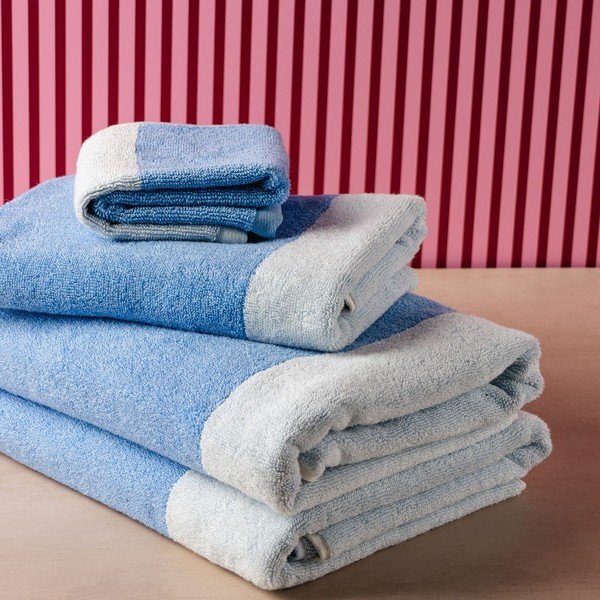 Niebieskie bawełniane ręczniki kąpielowe zestaw 2 szt. frotte 50x100 cm Pixie – ONA-image-3