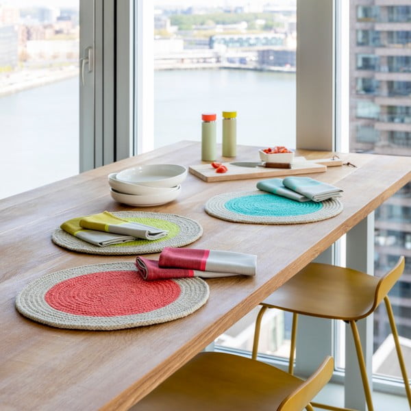 Tekstylna mata stołowa 2 szt. ø 38 cm Raspberry – Remember-image-1