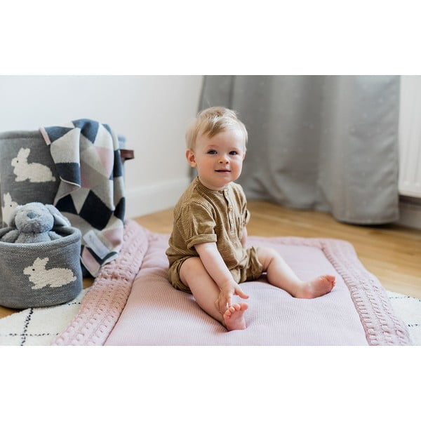 Różowa bawełniana mata Kindsgut Mat, 70x90 cm-image-1