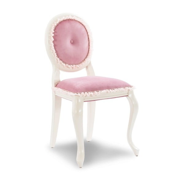 Białe krzesło z różowym obiciem Dream Chair Pink