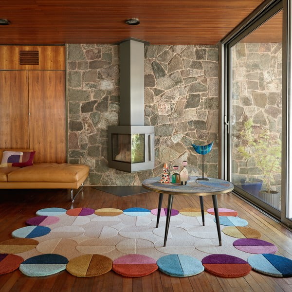 Beżowy wełniany dywan tkany ręcznie 200x290 cm Mia Textured Scallop – Flair Rugs-image-1