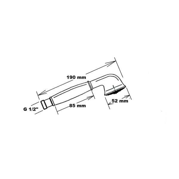 Słuchawka prysznicowa z mosiądzu w kolorze srebra z połyskiem ø 5 cm Antea – Sapho-image-2