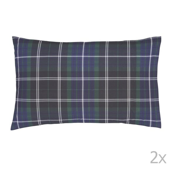 Zestaw 2 niebieskich poszewek na poduszki Catherine Lansfield Tartan Check, 50x75 cm