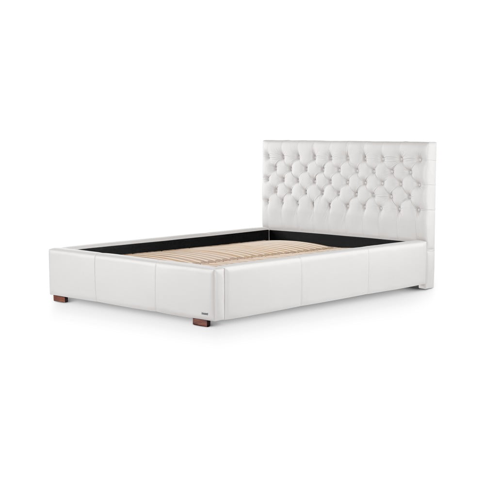 Białe łóżko ze schowkiem Ted Lapidus Maison AMÉTHYSTE, 180x200 cm