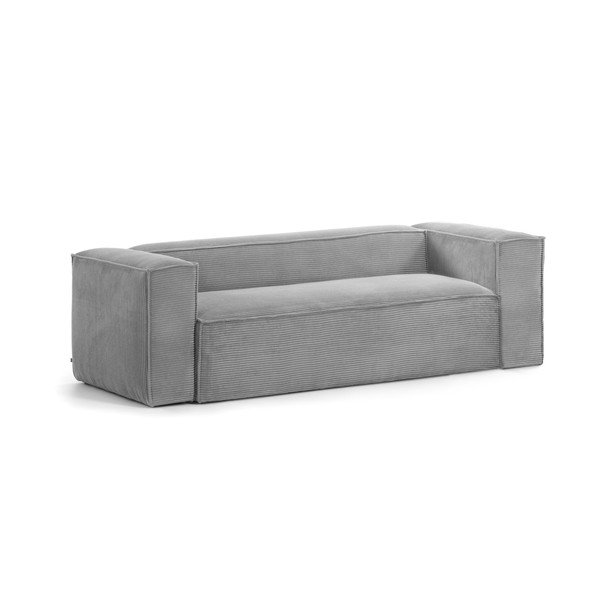 Szara sztruksowa sofa 240 cm Blok – Kave Home-image-2