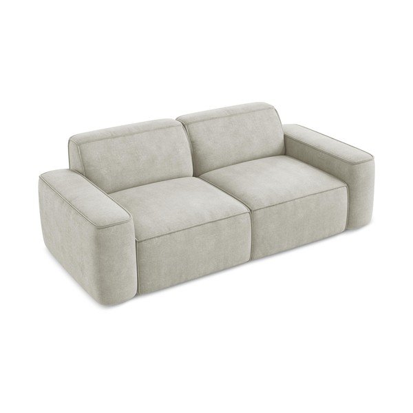 Kremowa sofa z tkaniny szenilowej 204 cm Omao – Makamii-image-2