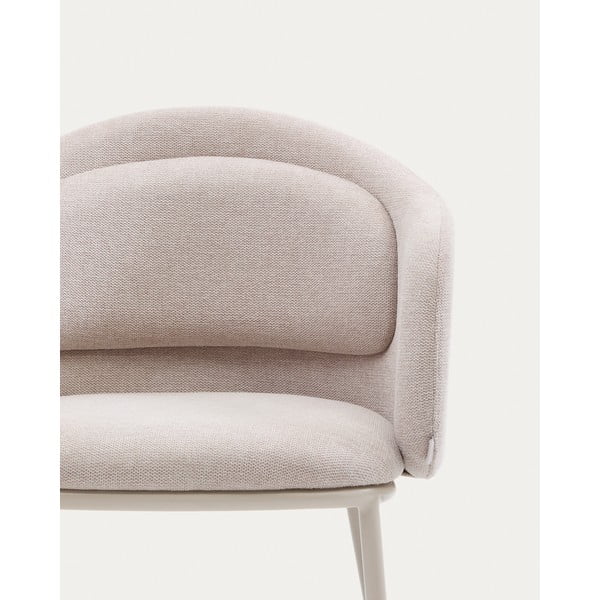 Beżowy tapicerowany fotel jadalniany z podłokietnikami Minda – Kave Home-image-4