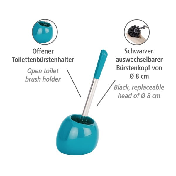 Turkusowa szczotka toaletowa Wenko Polaris Petrol-image-3