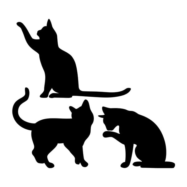 Zestaw 3 naklejek Ambiance Three Funny Cats-image-2