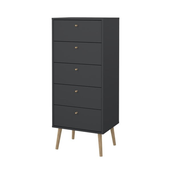 Antracytowa wysoka komoda 50x120 cm Bodo – Tvilum-image-4