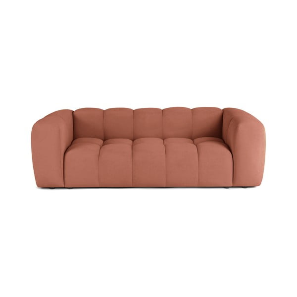 Aksamitna sofa w kolorze terakoty 225 cm Cube – Bonami Selection