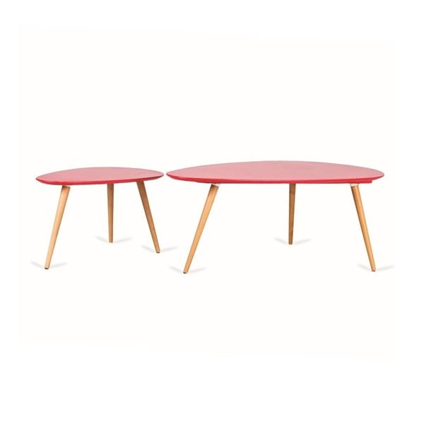 Zestaw 2 czerwonych stolików Design Twist Kaoma