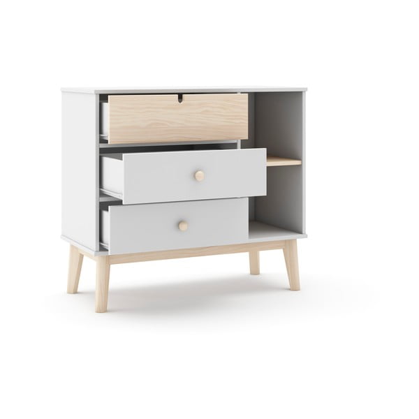 Biała niska komoda dziecięca 90x40 cm Estefania – Marckeric-image-2