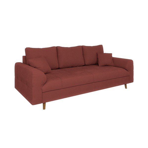 Ceglasta sztruksowa sofa 210 cm Ariella – Ropez