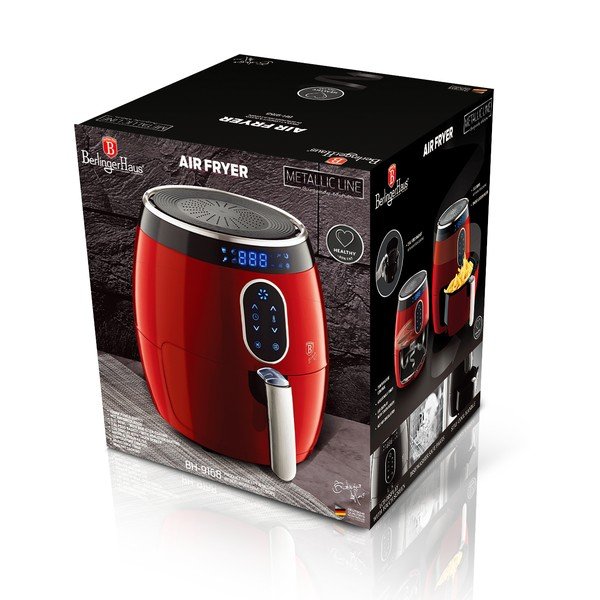 Czerwona frytkownica beztłuszczowa Burgundy Metallic Line – BerlingerHaus-image-3