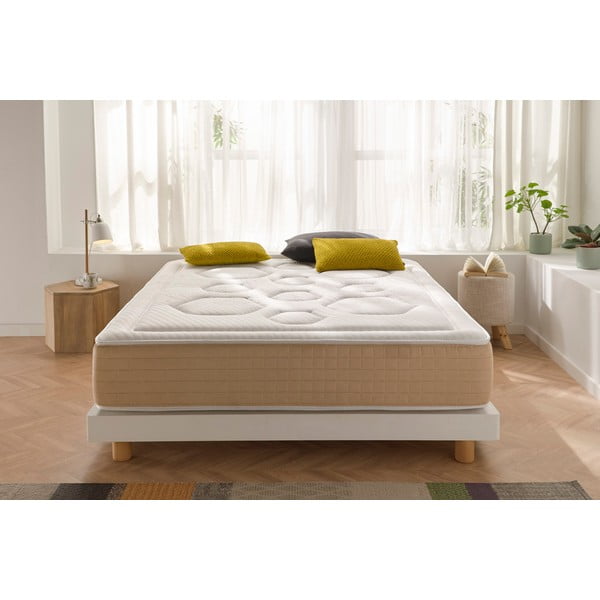 Twardy/średnio twardy dwustronny sprężynowy materac termoregulacyjny 120x200 cm  Hexaflex Bagged Springs Gel  – Moonia-image-1