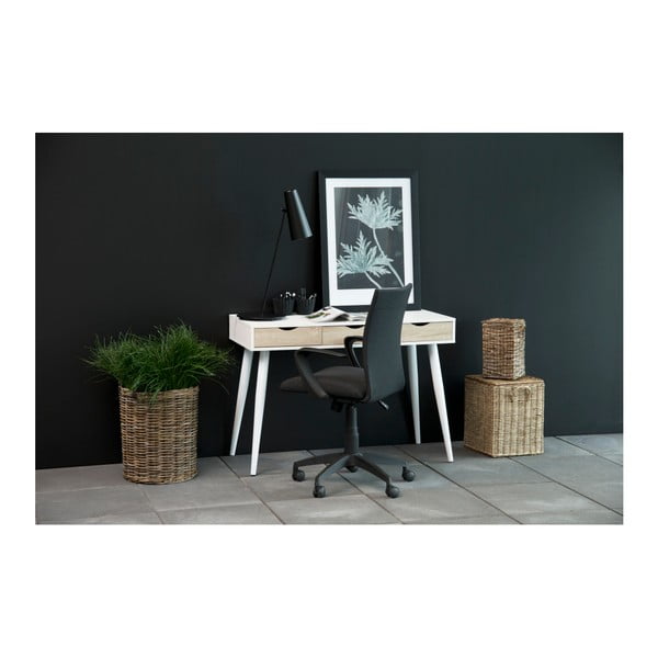 Białe biurko z 3 szufladami z dekorem Actona Neptun-image-3