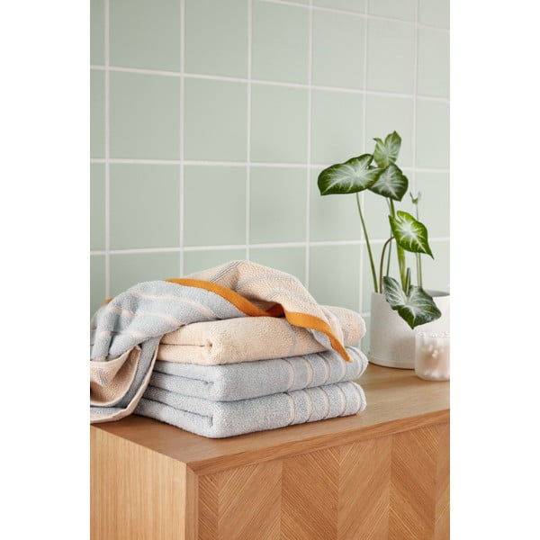 Niebiesko-pomarańczowy bawełniany ręcznik Hübsch Dora, 50x100 cm-image-2