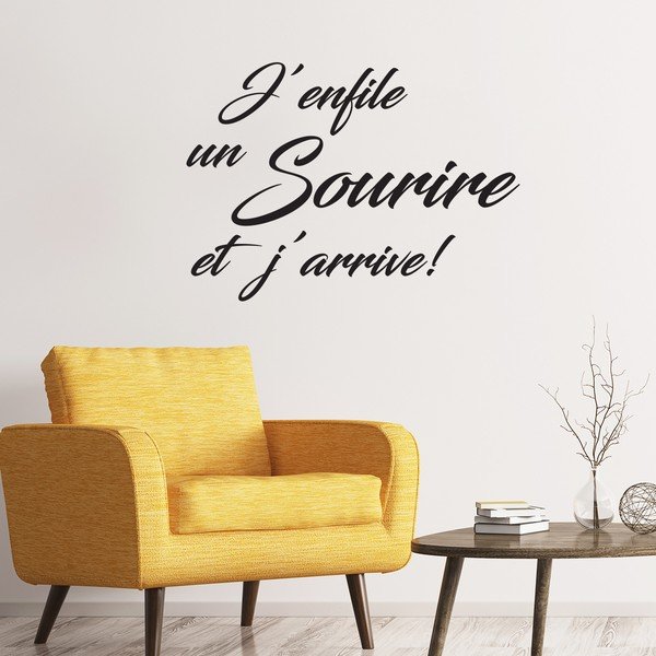 Czarna naklejka Ambiance Quote Sourire Et J'arrive-image-1