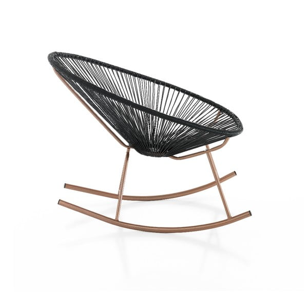Czarny fotel bujany odpowiedni na zewnątrz Tomasucci Numana-image-1