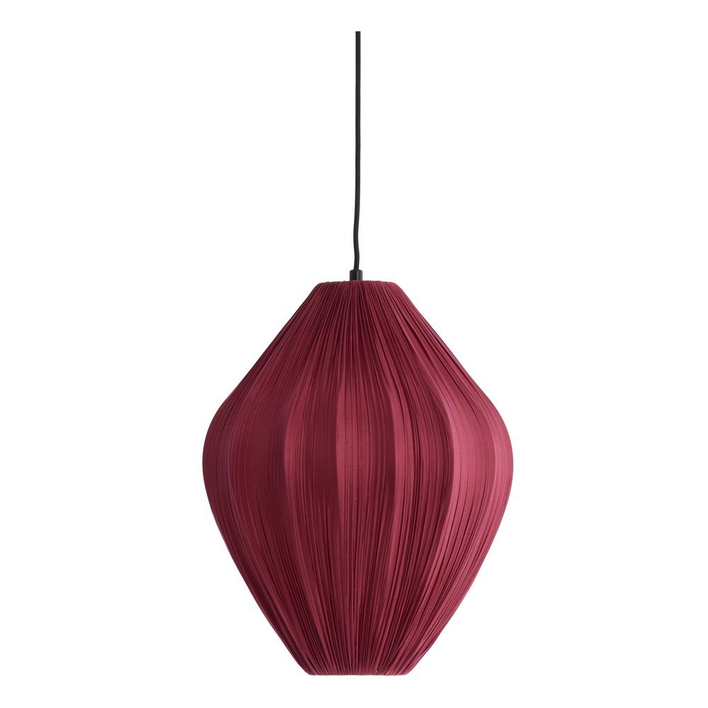 Bordowa lampa wisząca z tekstylnym kloszem ø 12 cm Verita – Light & Living