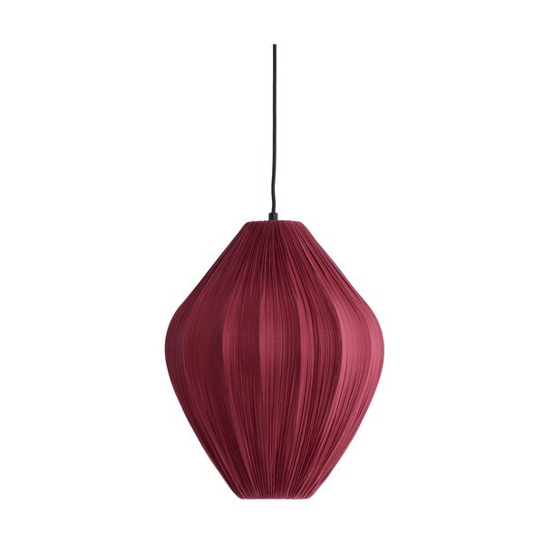 Bordowa lampa wisząca z tekstylnym kloszem ø 12 cm Verita – Light & Living