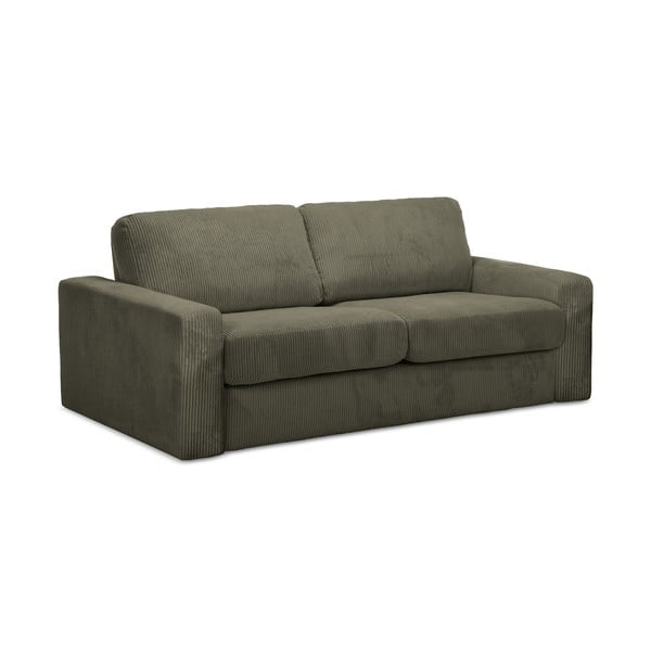 Sztruksowa rozkładana sofa w kolorze khaki 195 cm Nona – Makamii-image-2